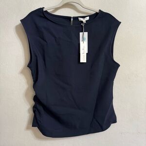 Nine Britton Blue Fitted Sleeveless Muscle Tee Size L NWT